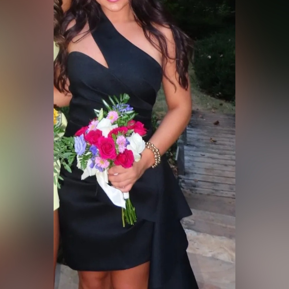 REVOLVE Black One-Shoulder Mini Dress